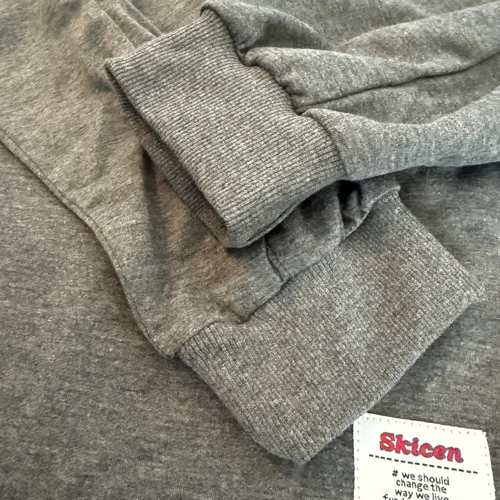 Skicen Mens 4XL Heather Charcoal Grey Oversized Long Sleeve Crewneck T-Shirt NWT